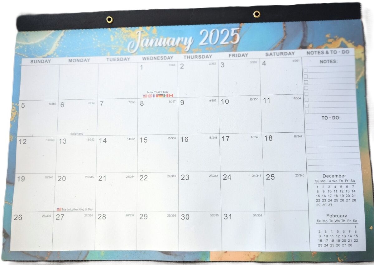 2025 2026 Desktop Calendar 18 Month Abstract 17