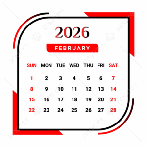 February 2026 Calendar Png