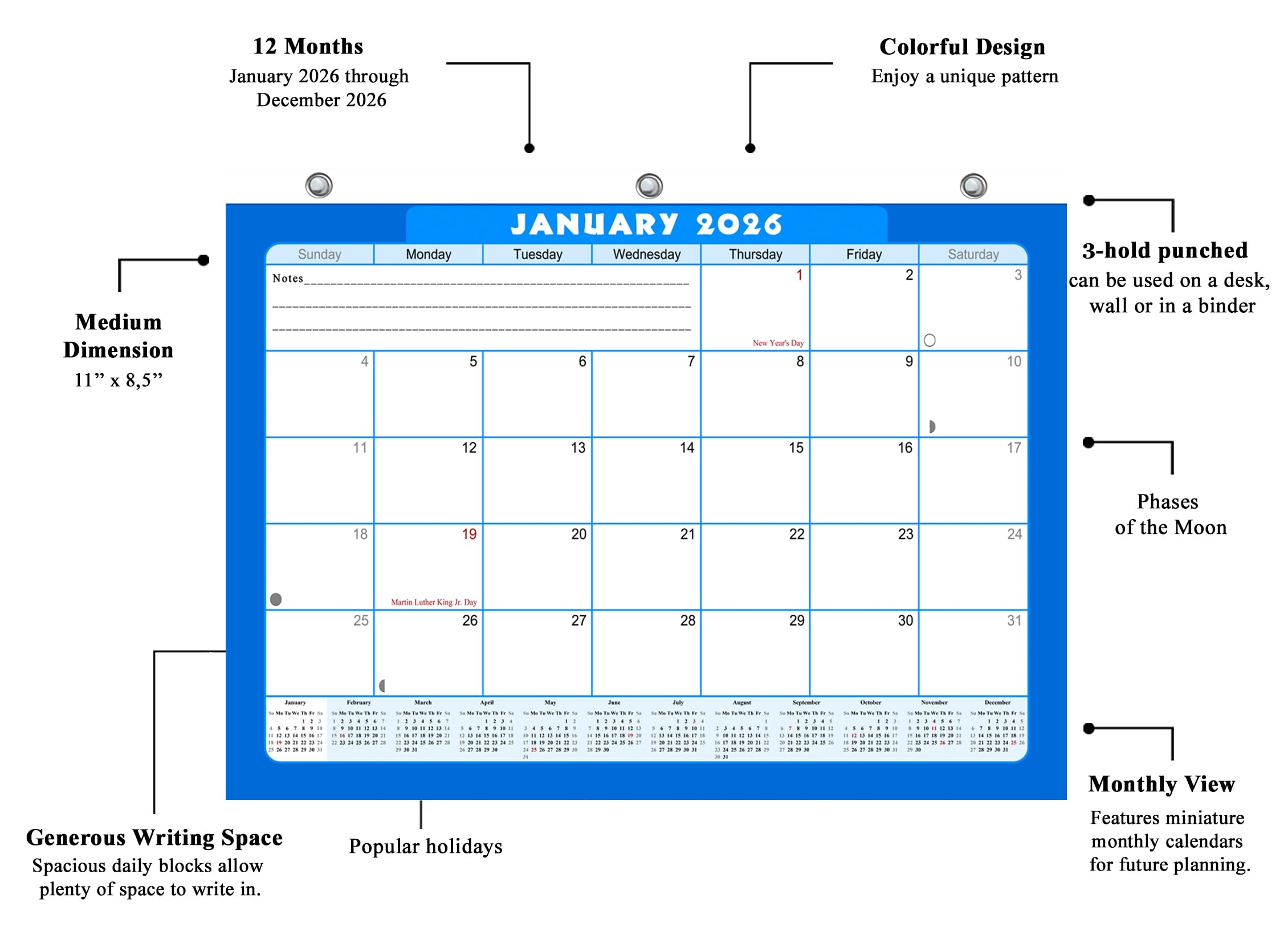 Amazon 2026 Calendar 12 Months Student Calendar Planner For 