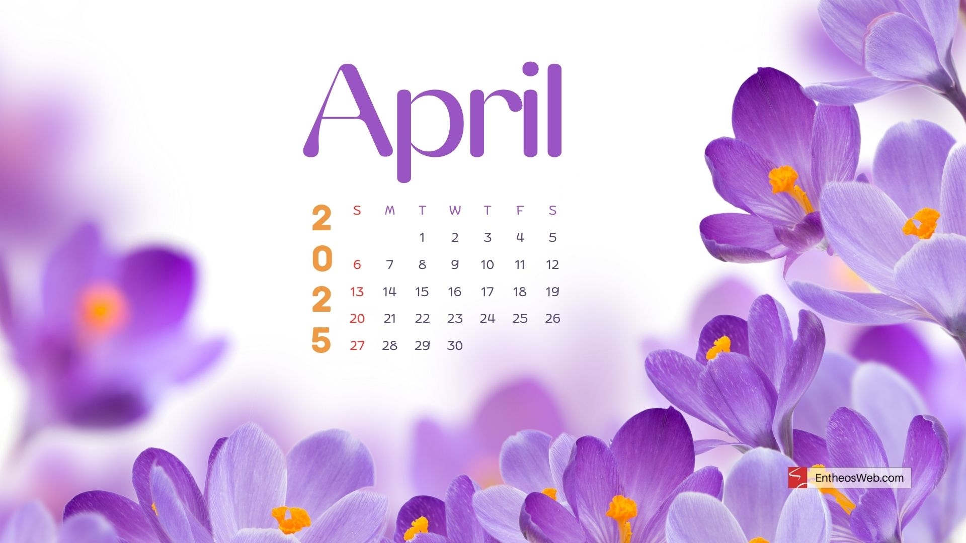 April 2026 Desktop Calendar Wallpaper