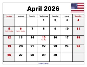 Show Me April 2026 Calendar