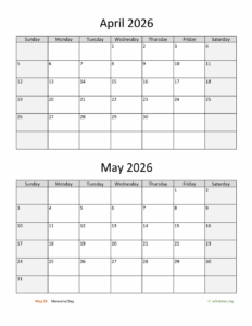April May 2026 Calendar
