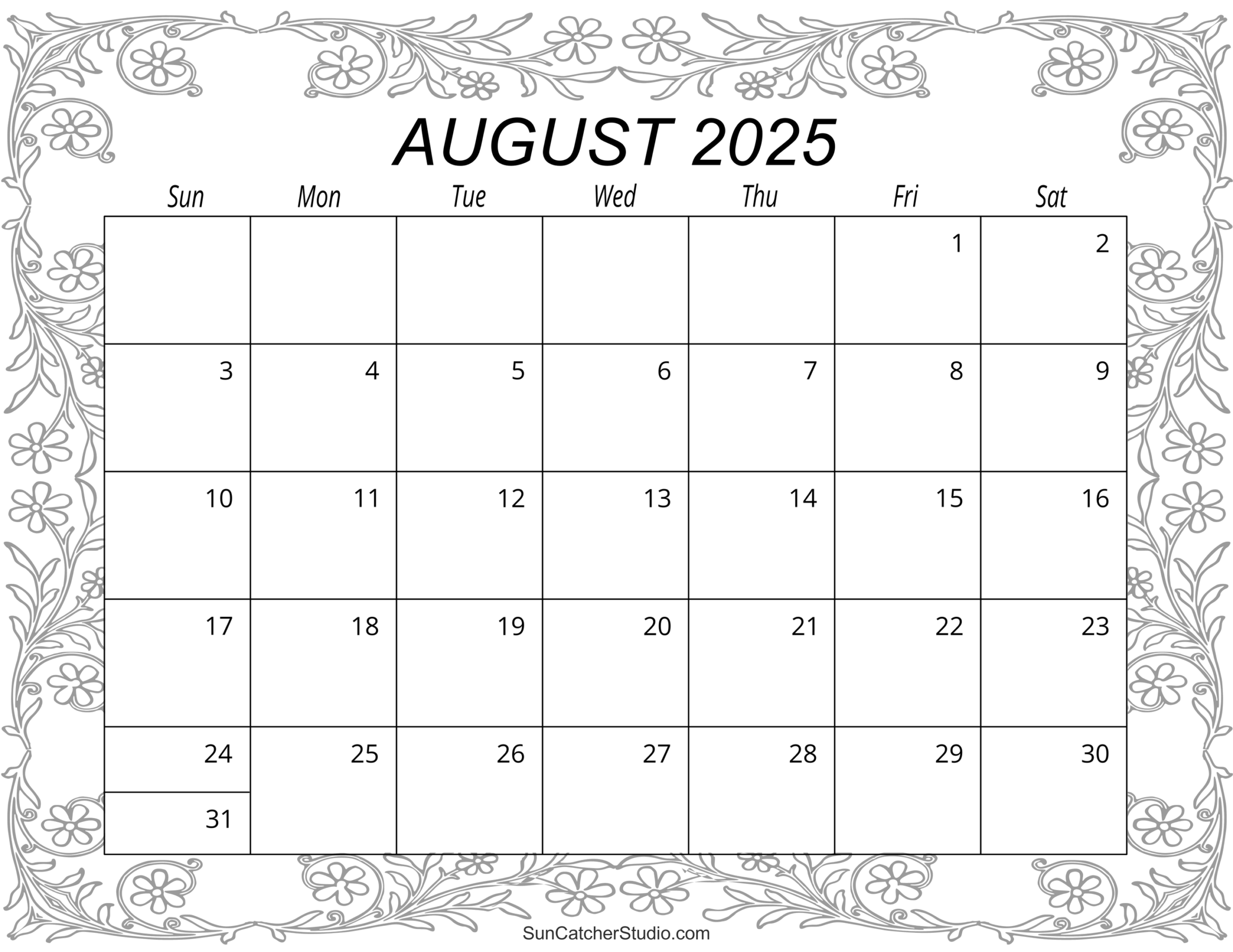 August 2025 Printable Calendar With Holidays