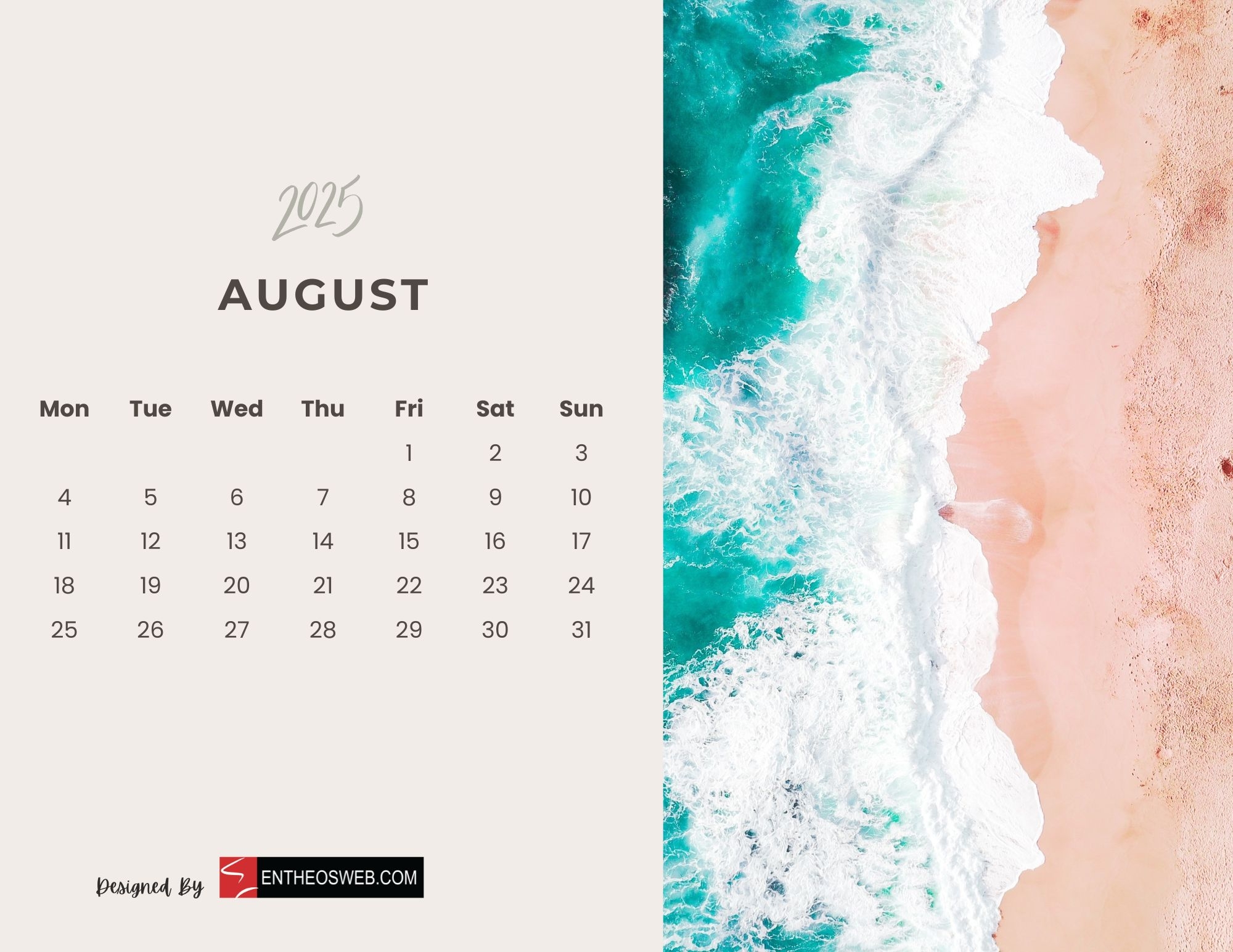 August 2025 Calendar Printables EntheosWeb