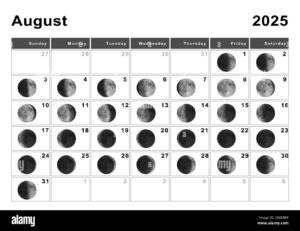 Moon Phase Calendar August 2025
