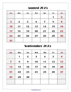 Calendar August And September 2025
