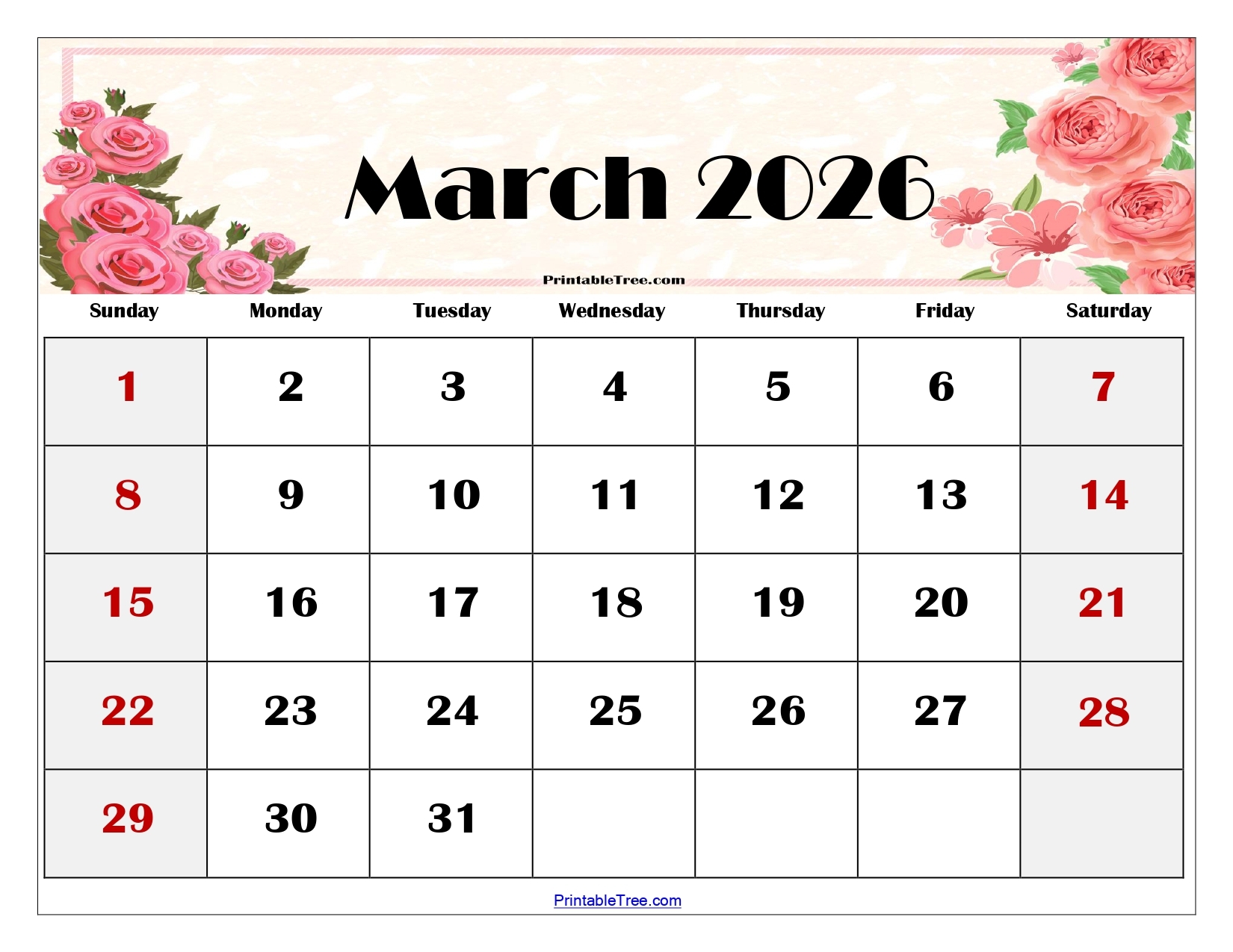 Calendar March To June 2026