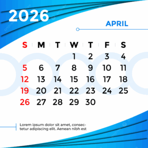 April 2026 Desktop Calendar
