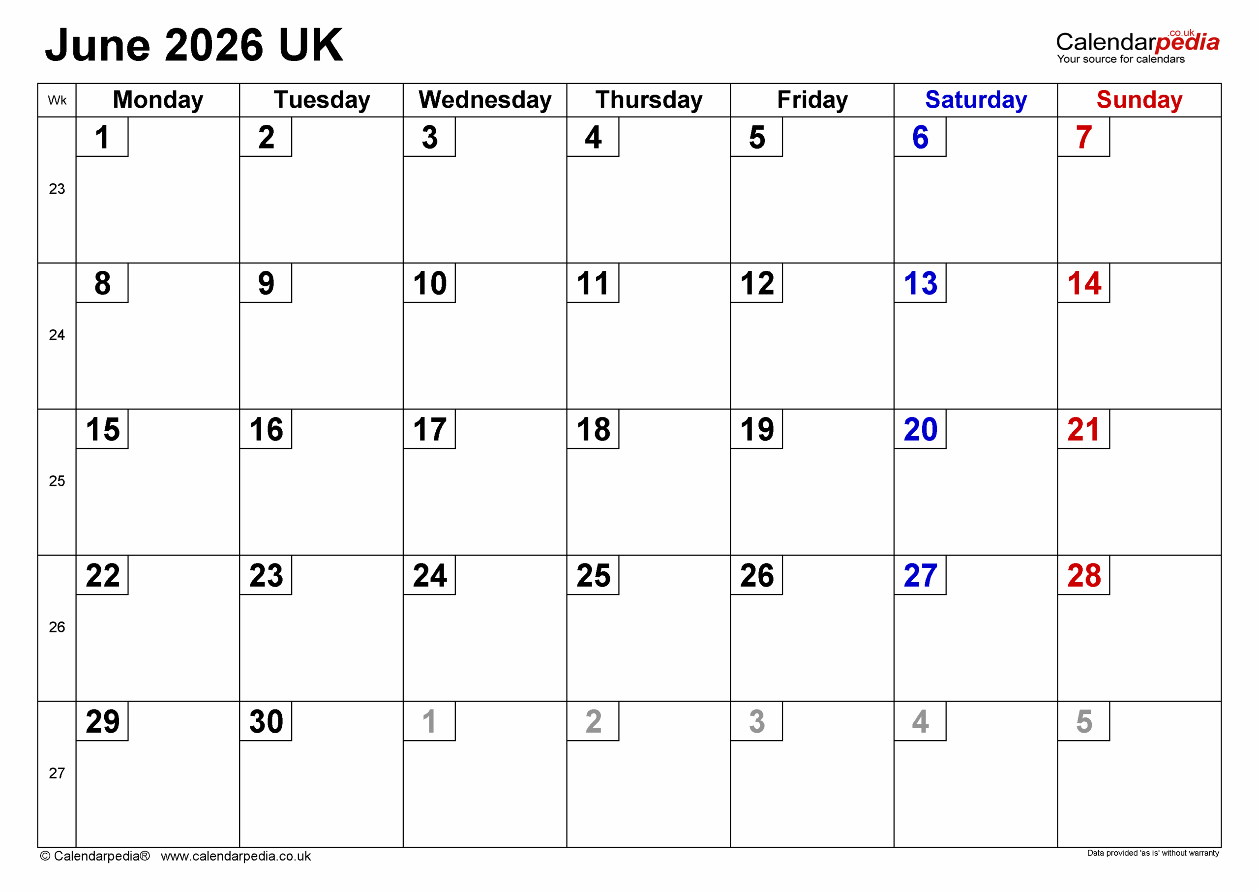 Marketing Calendar June 2026