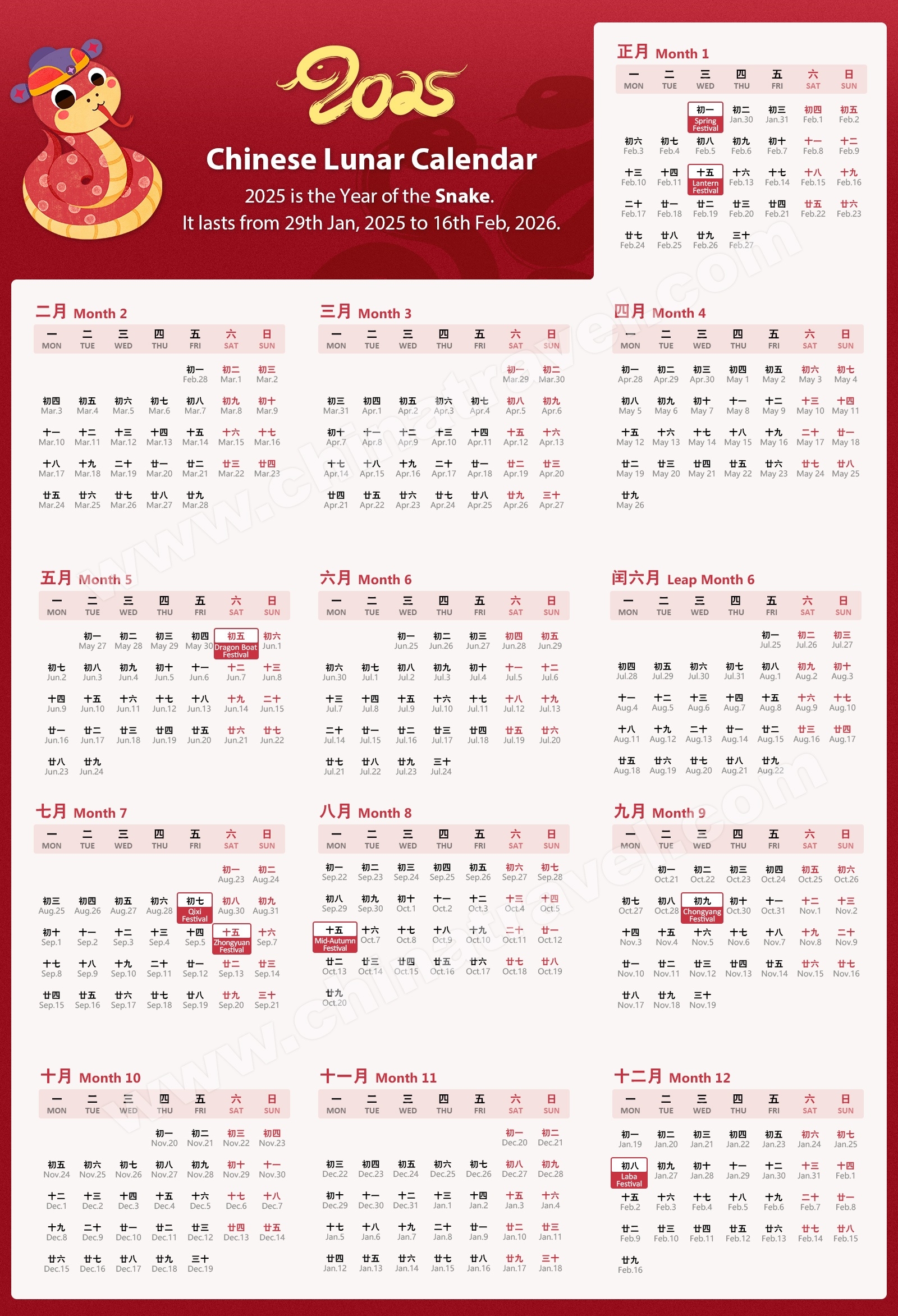 February 2026 Chinese Calendar