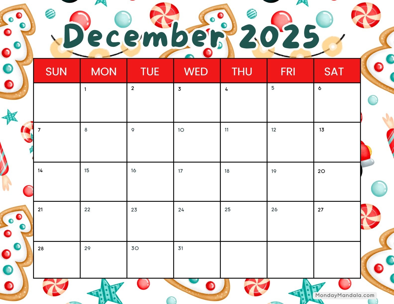 July-December 2025 Calendar