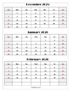 December 2023 To February 2026 Calendar