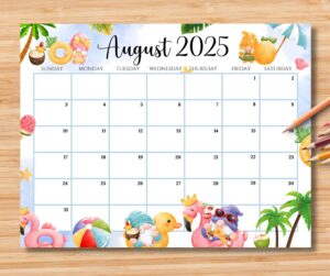 August 2025 Calendar Cute
