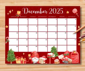 December 2025 Calendar Christmas