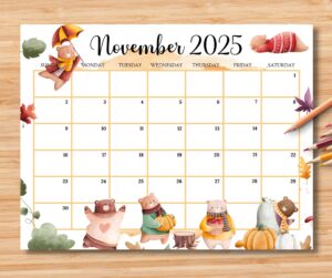 November 2025 Calendar Cute