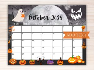 Cute October 2025 Calendar