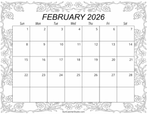 Editable Calendar February 2026