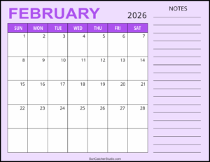 February 2026 Editable Calendar