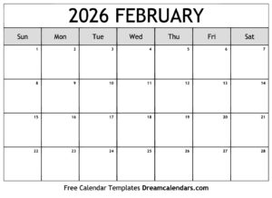February 2026 Calendar Leap Year