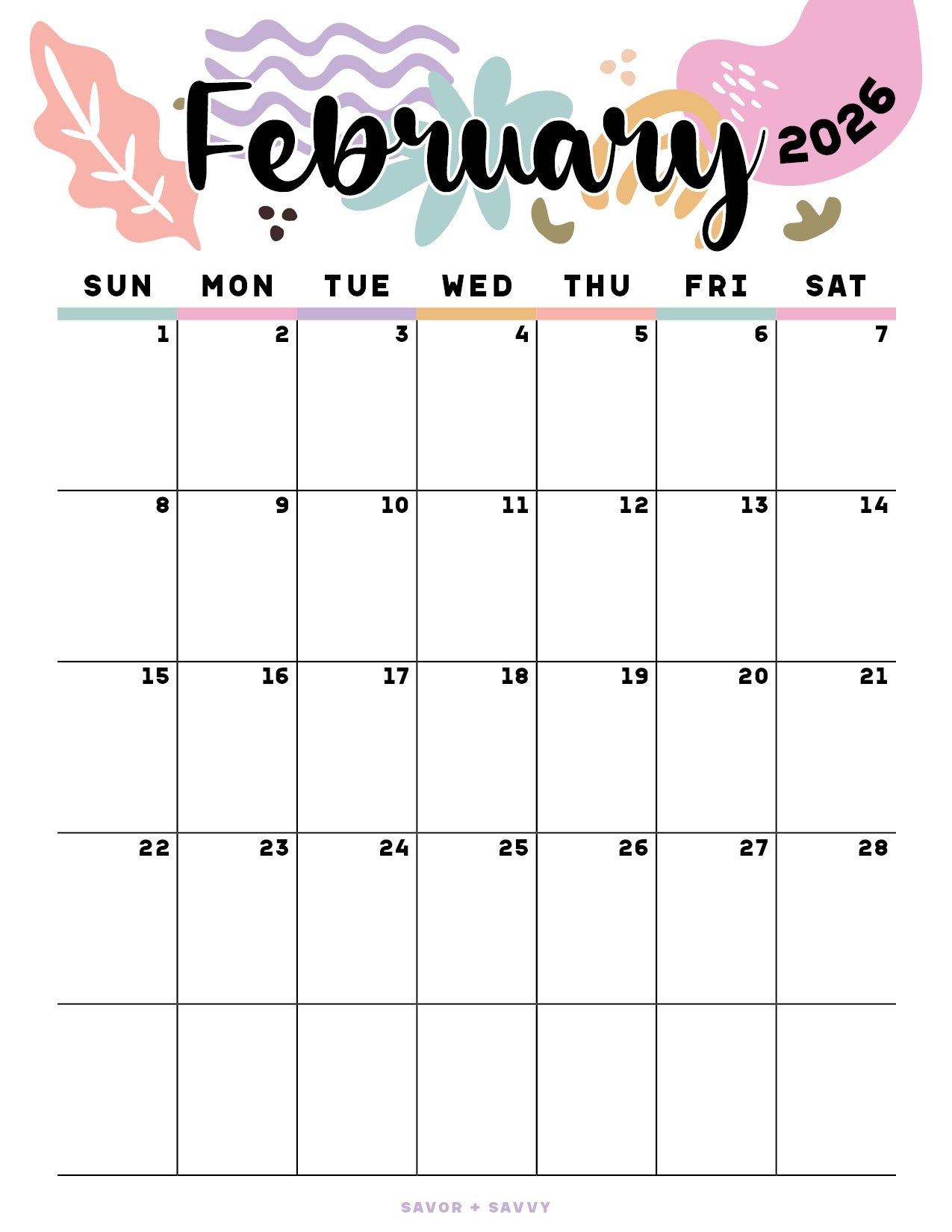 February 2026 Calendar Template