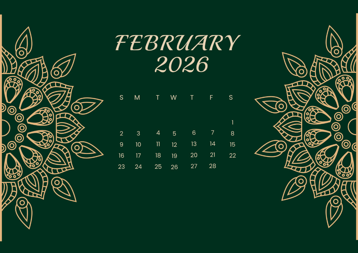 February 2026 Desktop Calendar