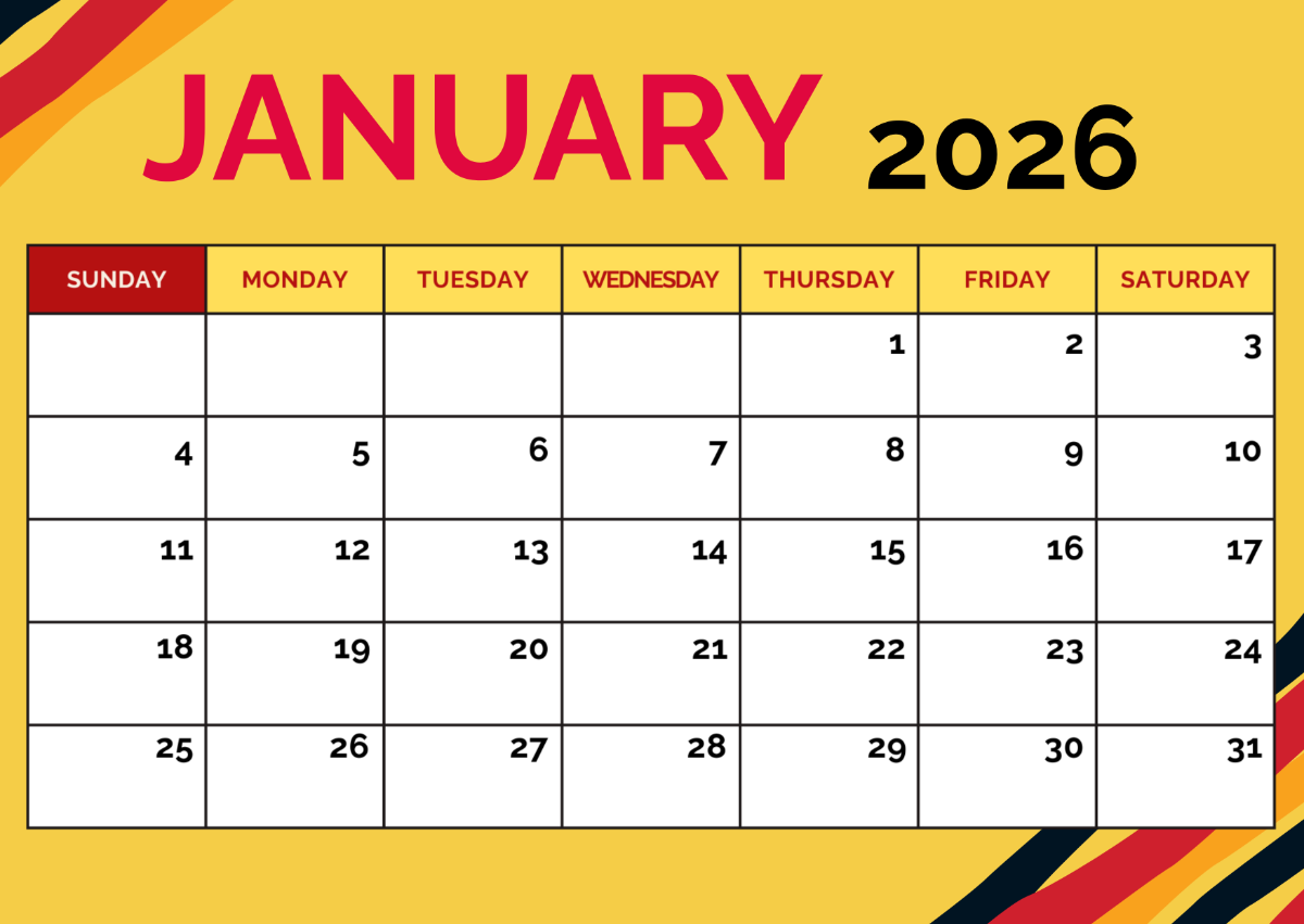 Edit January 2026 Calendar