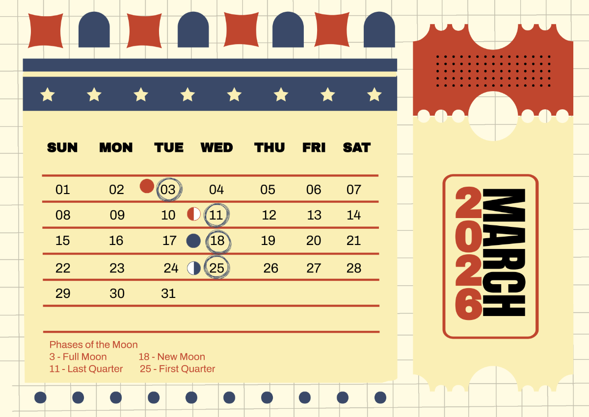 Full Moon Calendar March 2026