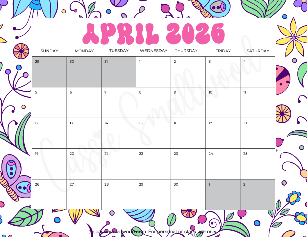 Calendar April 2026