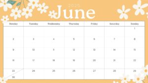 June And July 2025 Calendar Editable