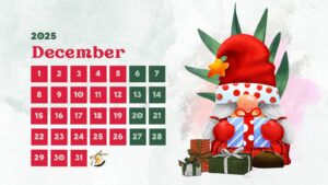 Editable December 2025 Calendar