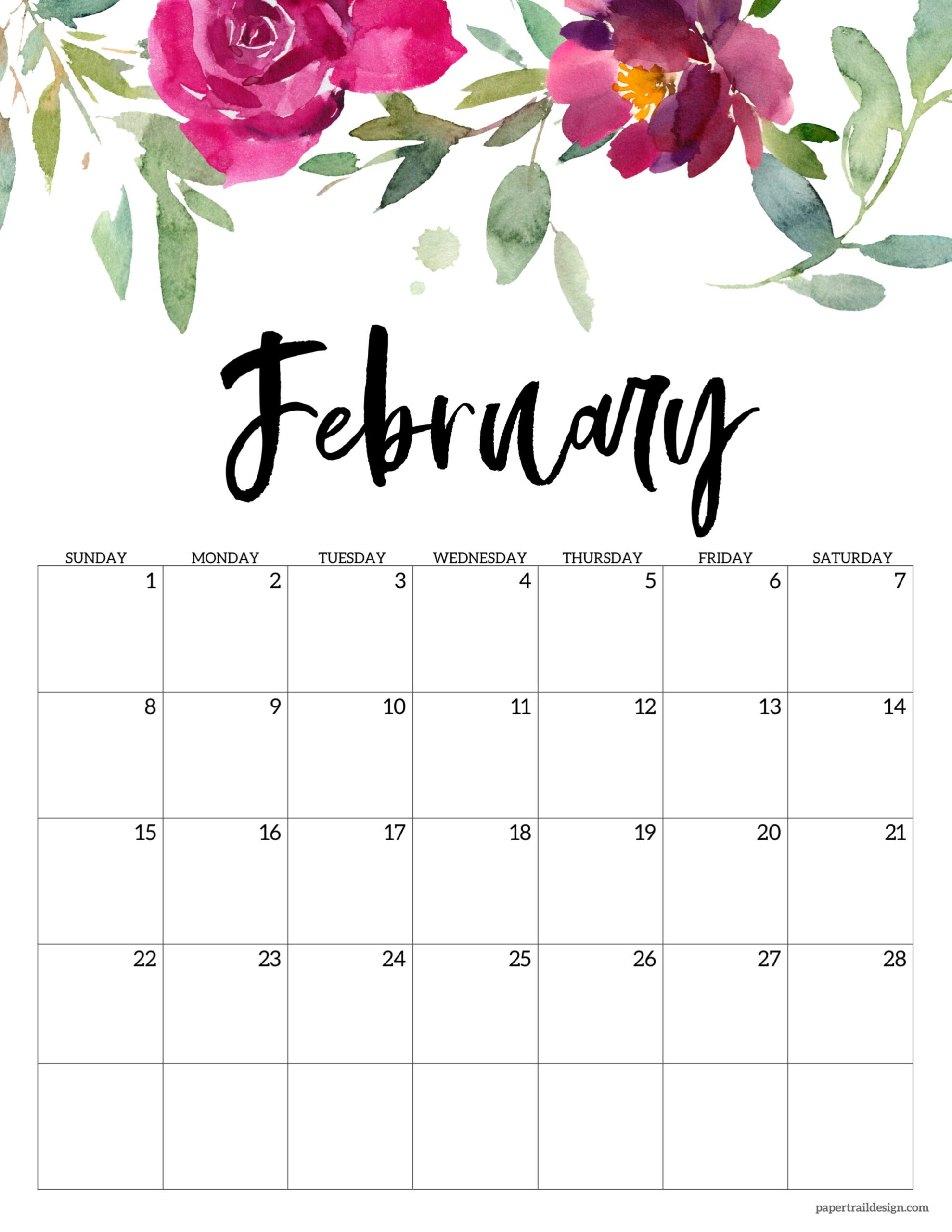 Cute February 2026 Calendar Printable