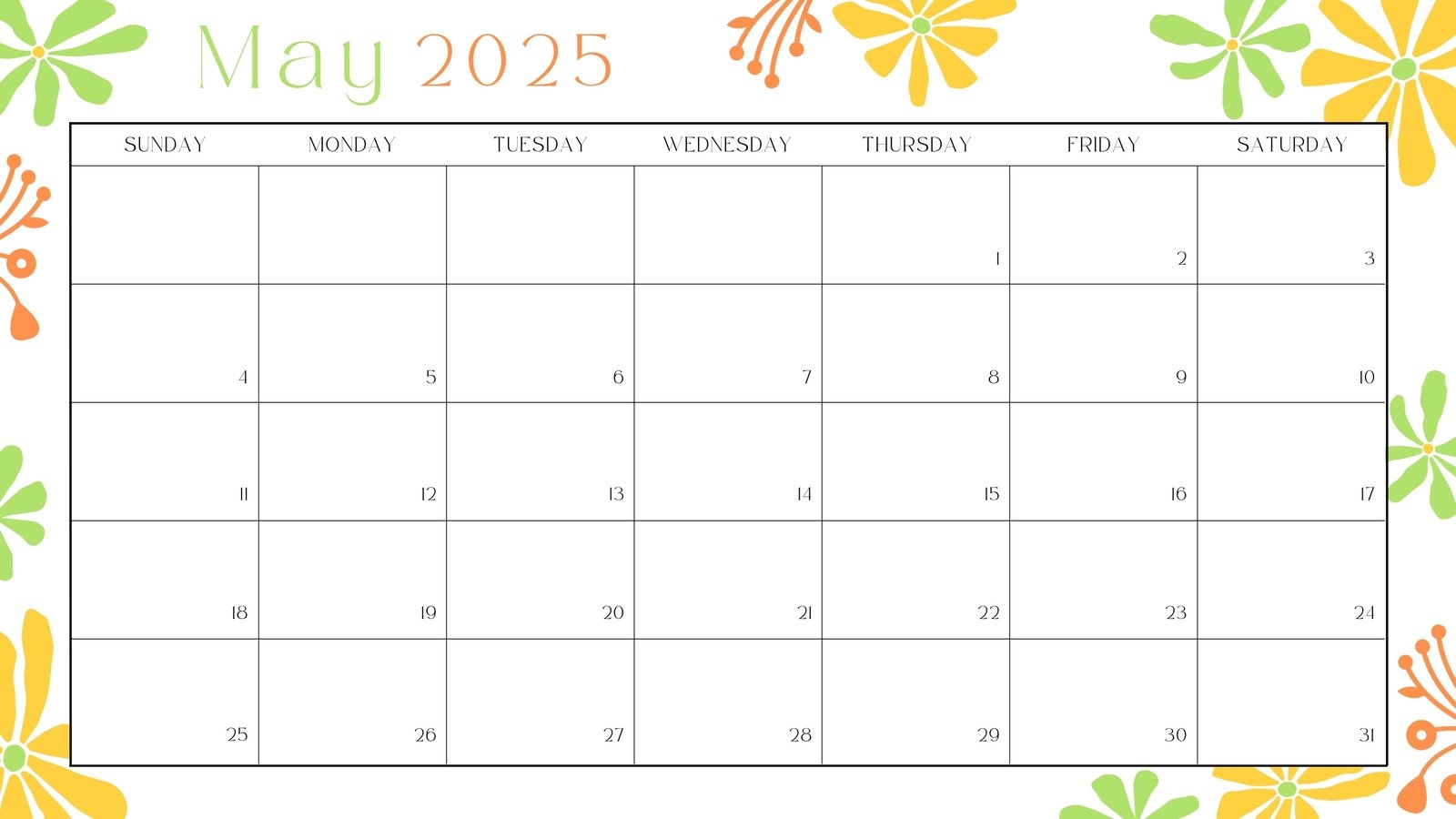 December 2025 Calendar Editable