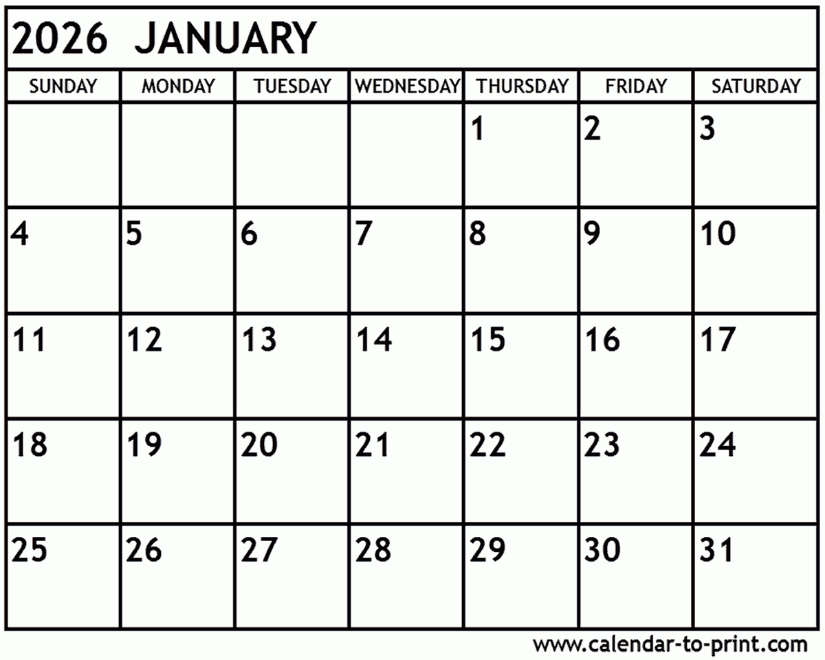 Calendar January And February 2026