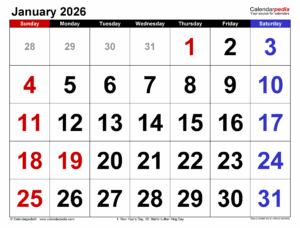 Economic Calendar January 2026