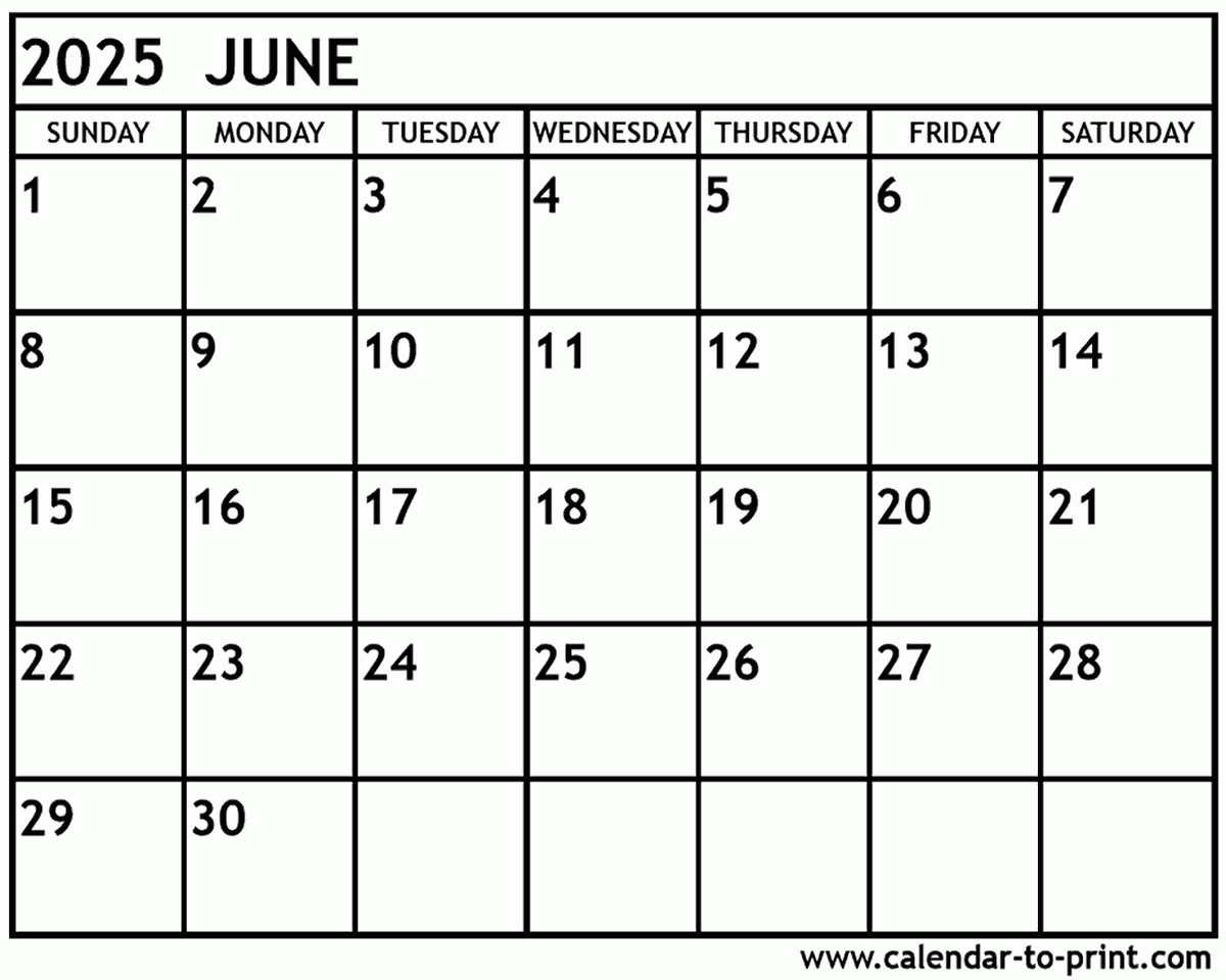 Calendar June To September 2025