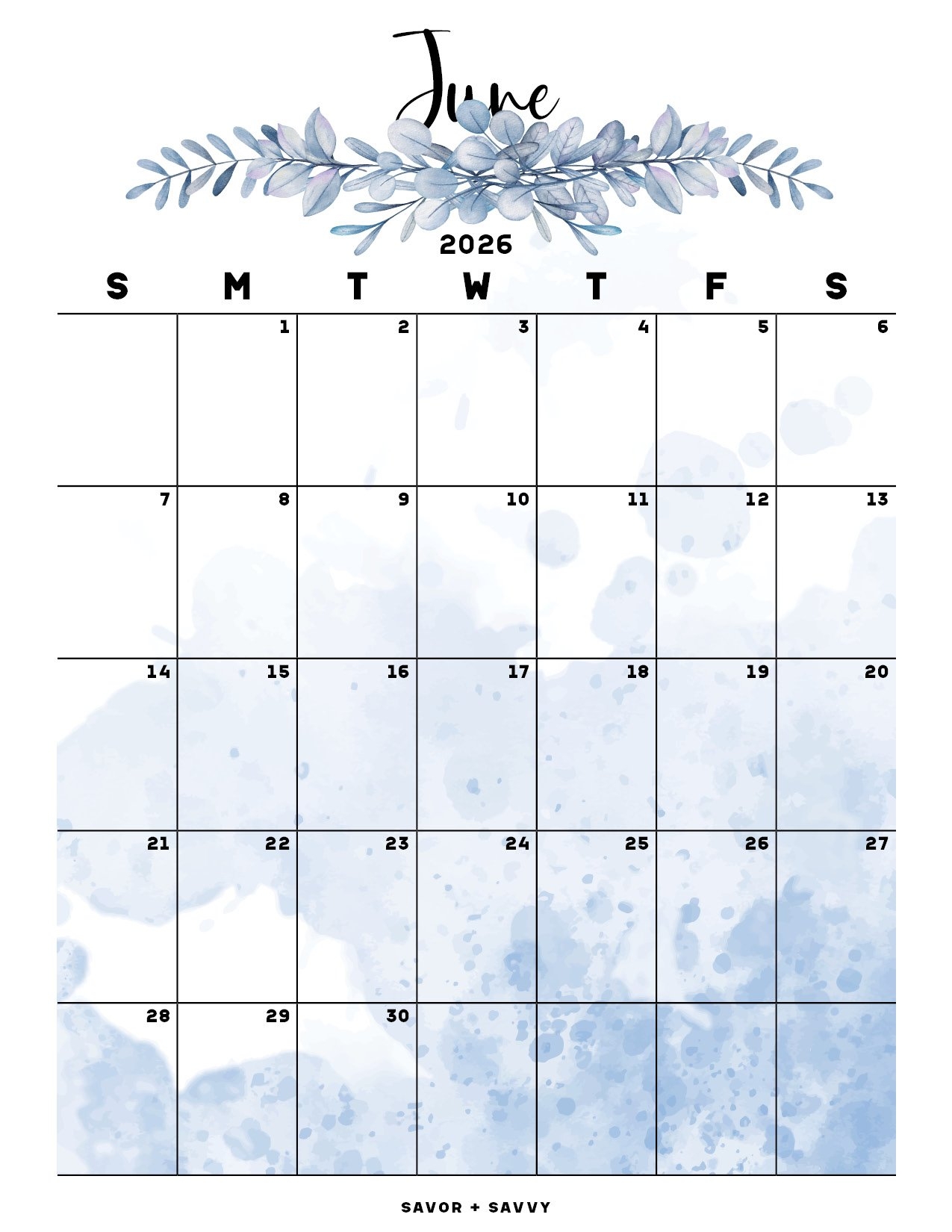 June 2026 Calendar Templates 14 Free Printables Savor Savvy