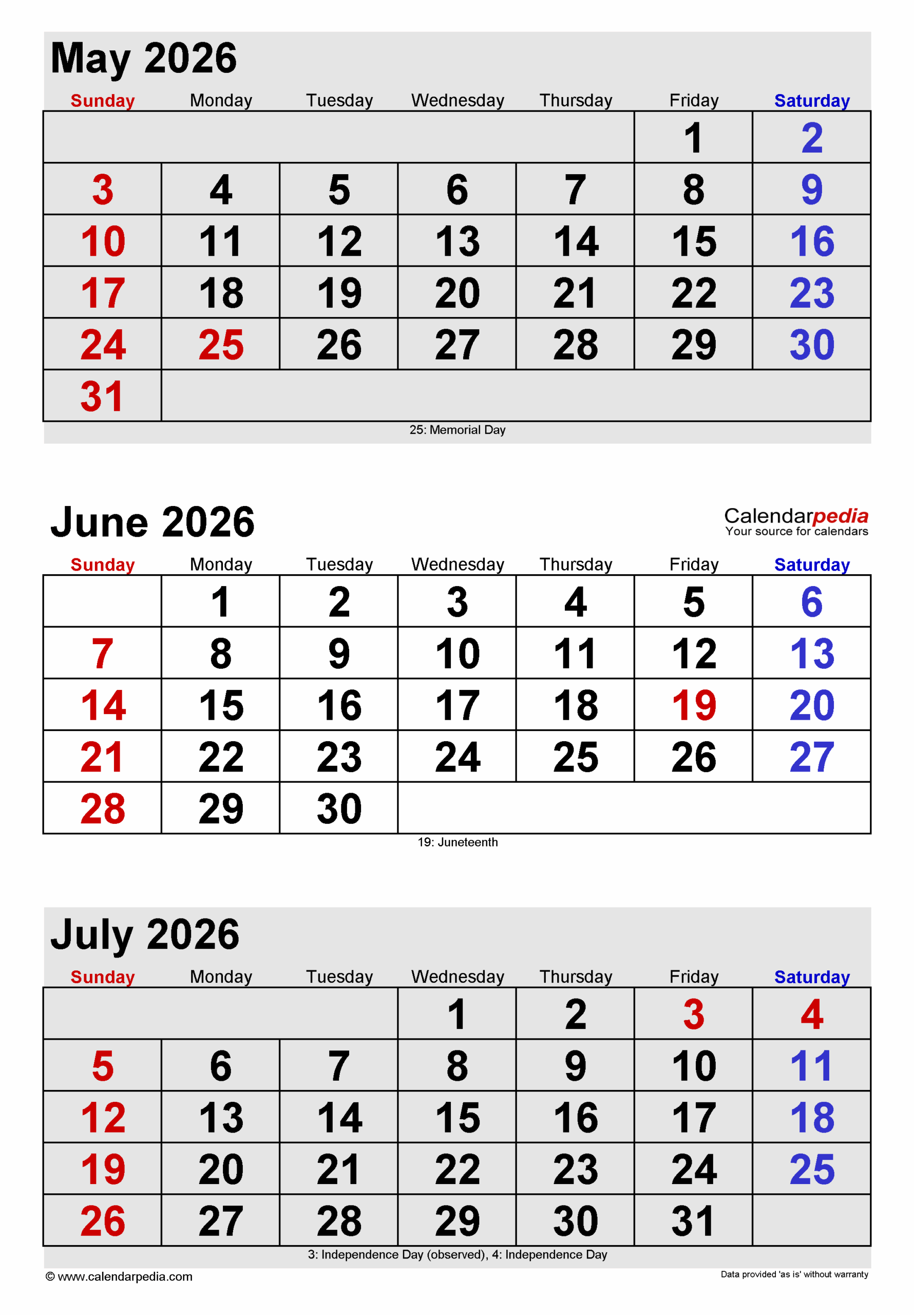 May And June 2026 Calendar