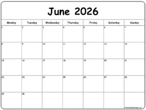 June 2026 Marketing Calendar