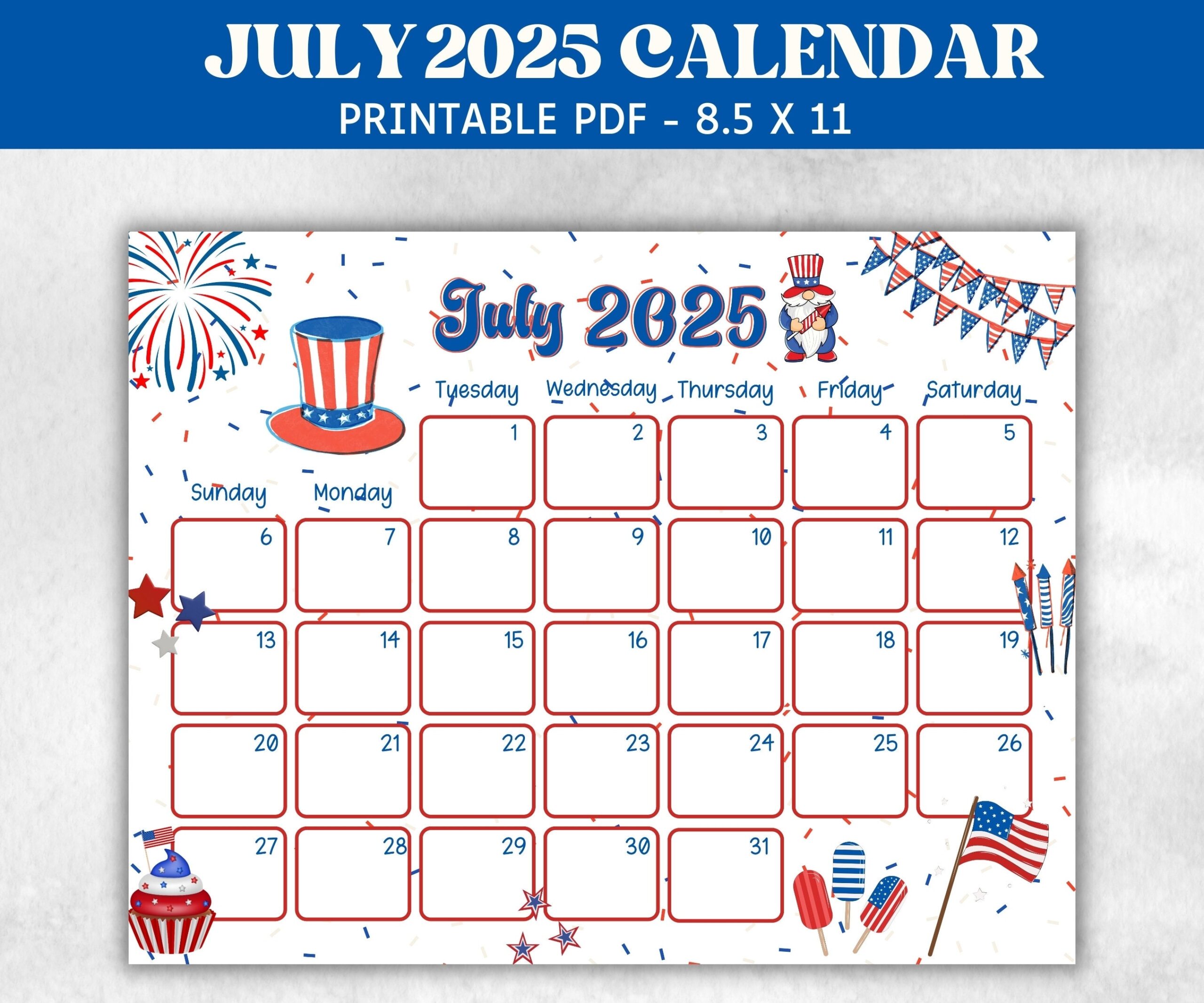 July 2025 Calendar Print
