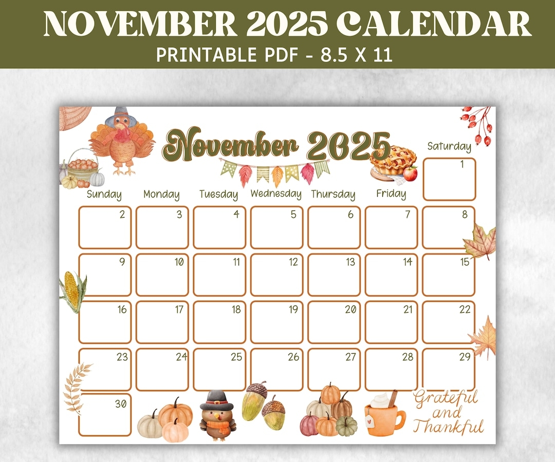 November 2025 Calendar Printable