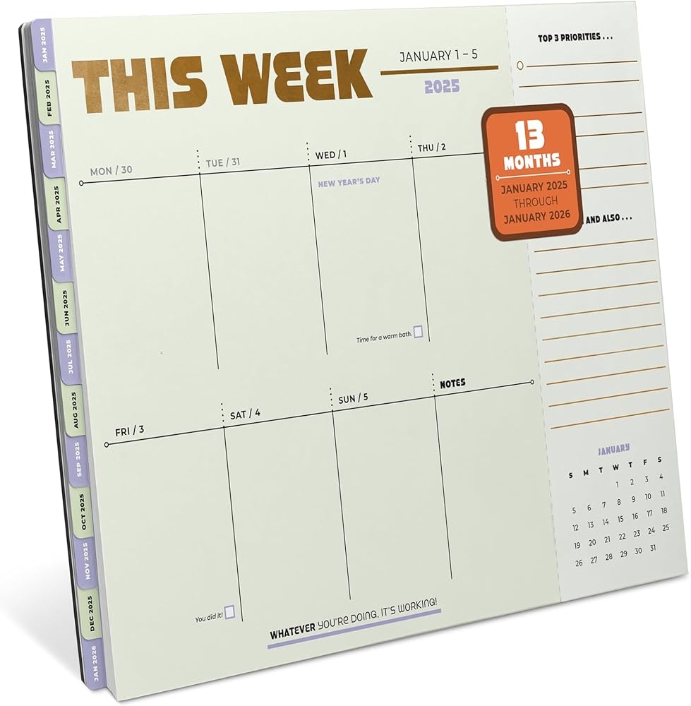January 2026 Weekly Calendar