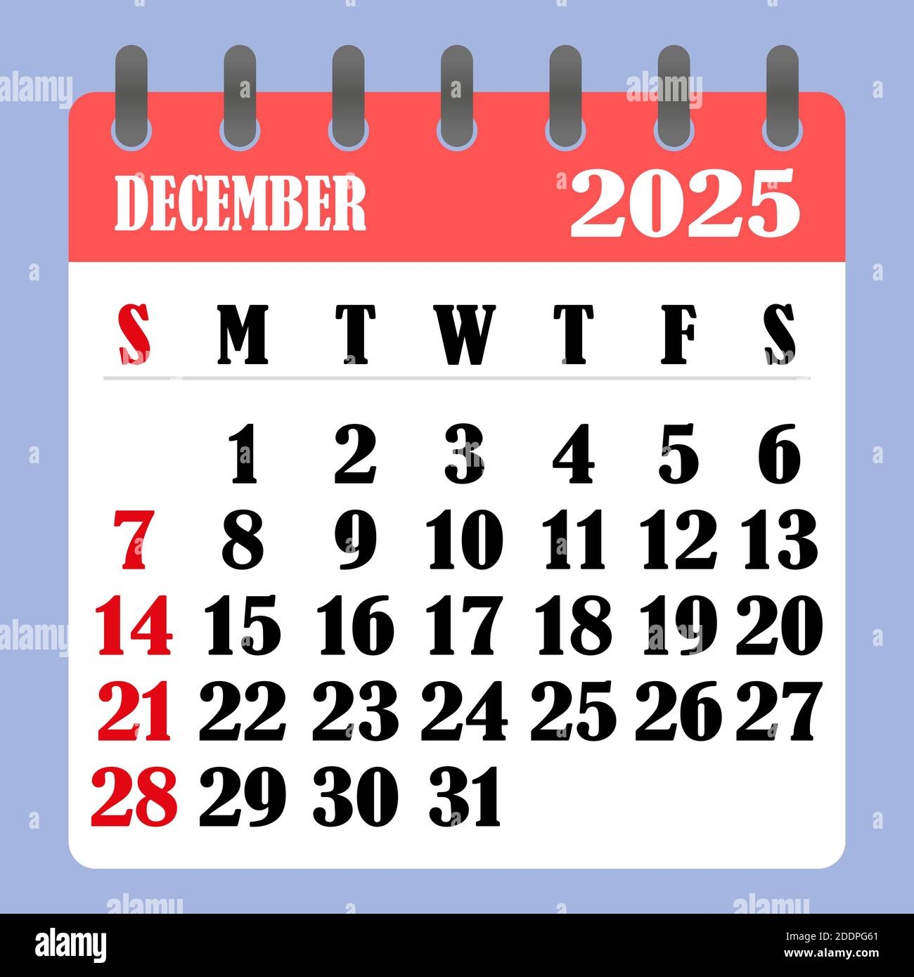 Calendar For The Month Of December 2025