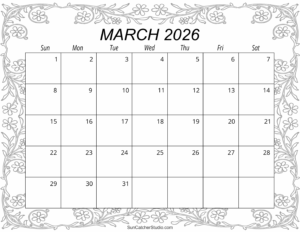 March 2026 Calendar Printabulls
