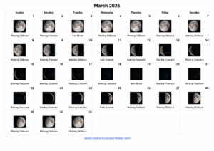 Moon Calendar March 2026