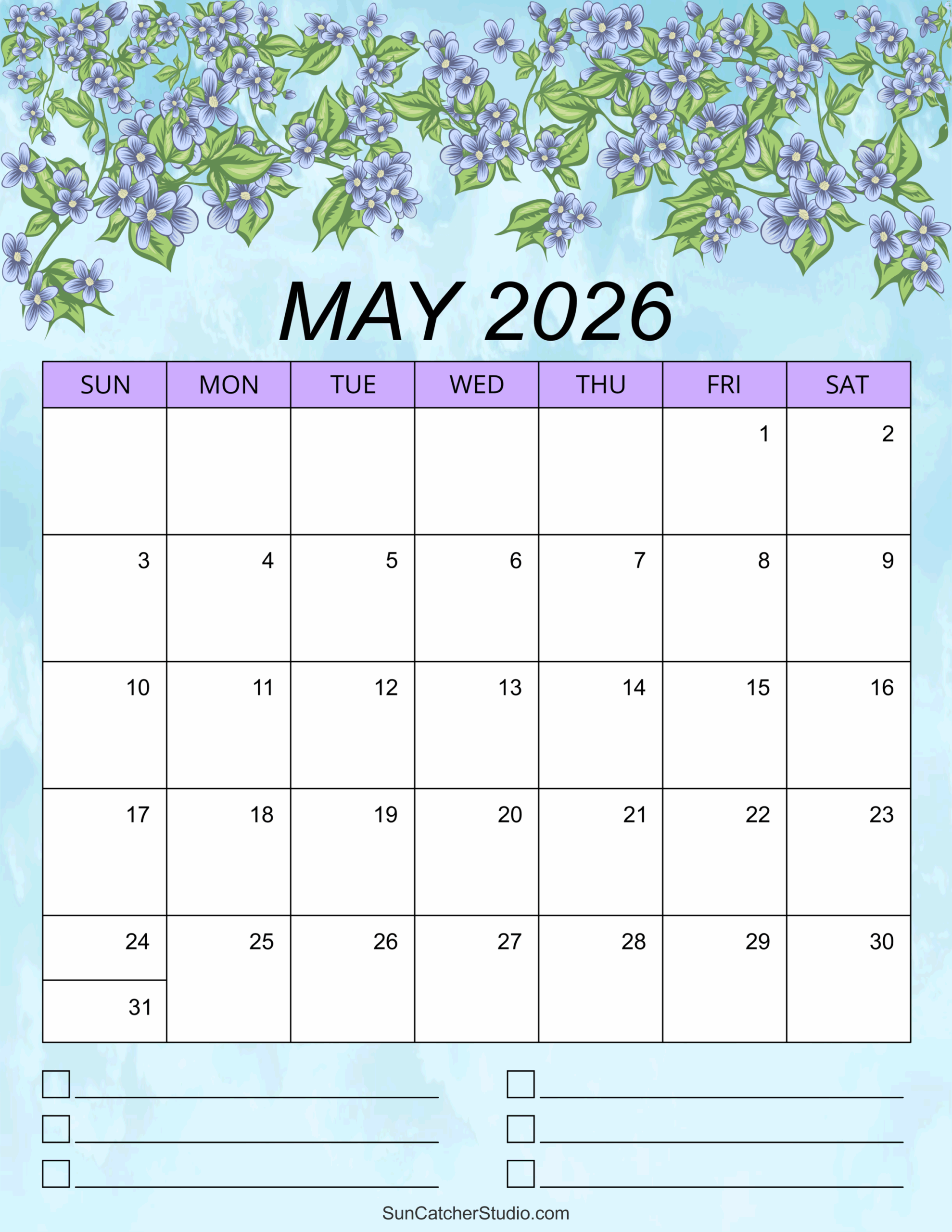 Printable May 2026 Calendar With Holidays