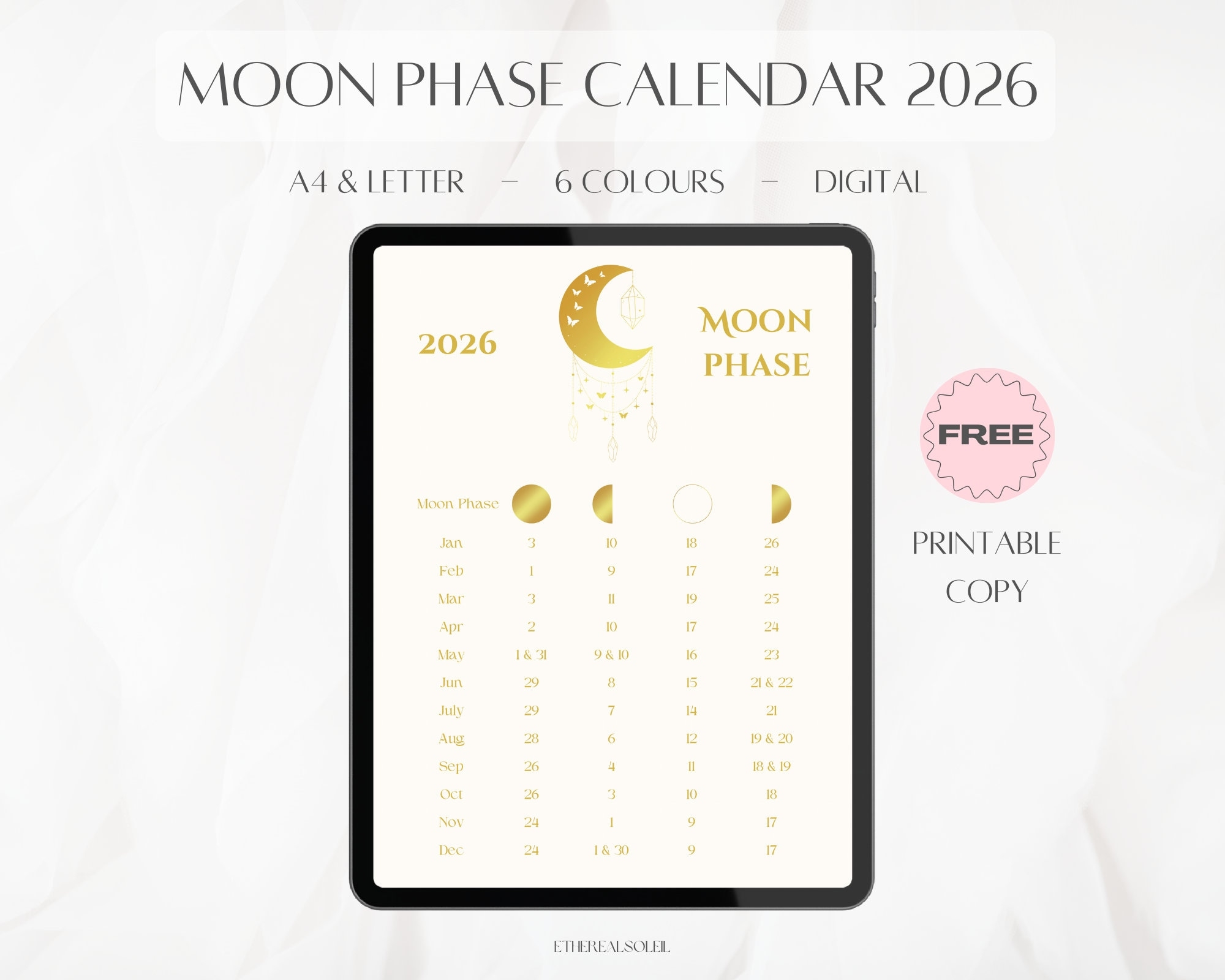 Moon Phase Calendar April 2026