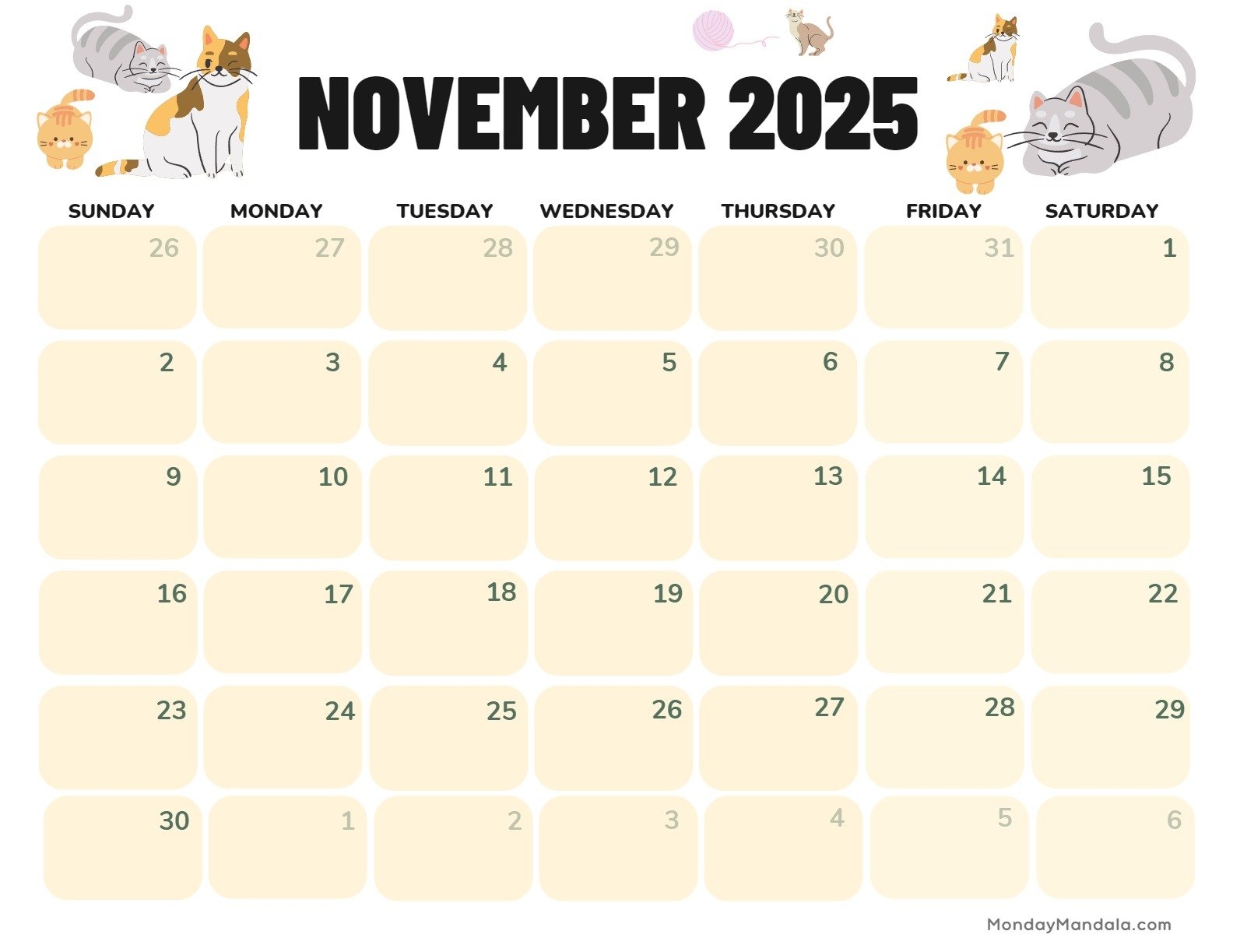 Print Calendar November 2025
