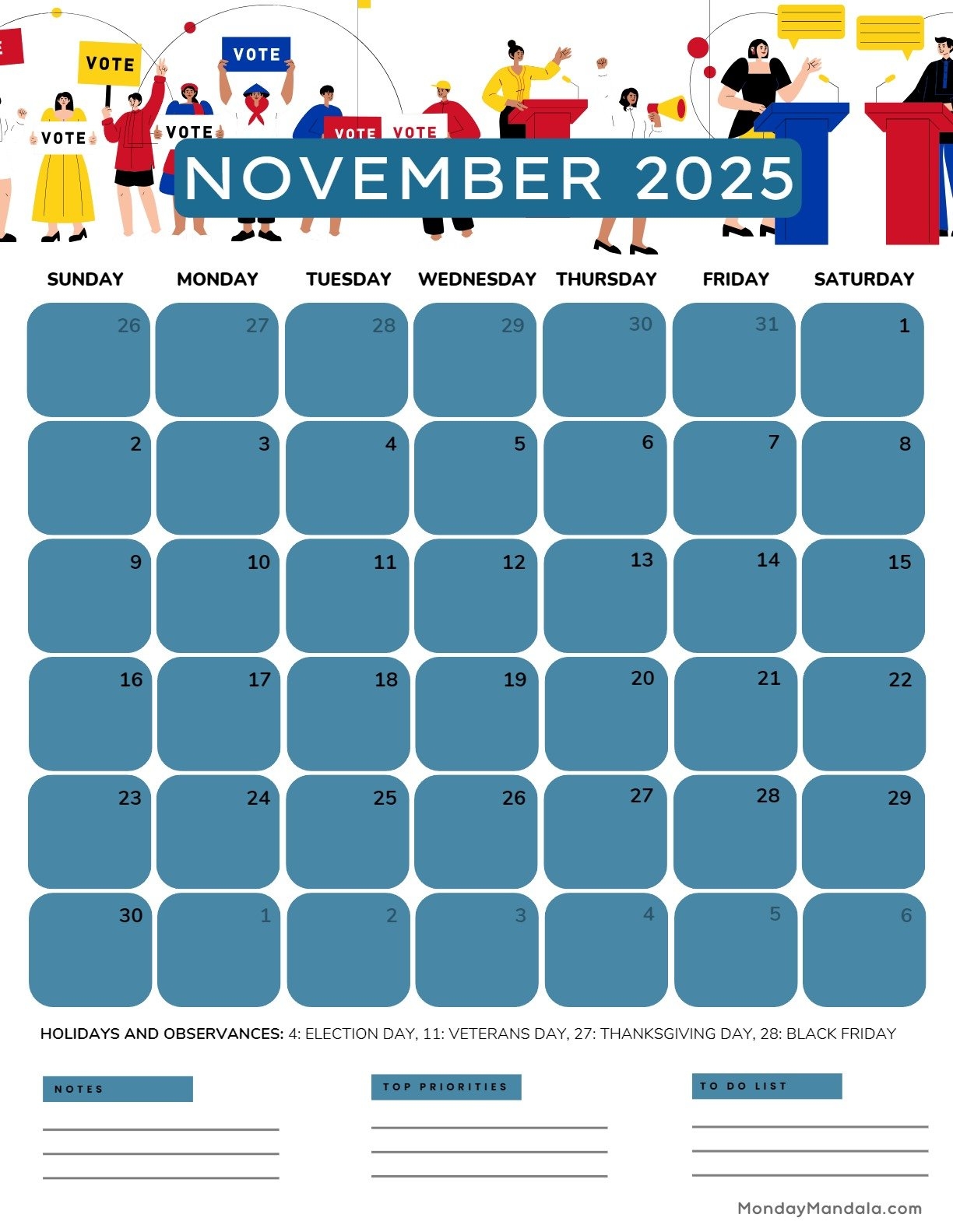 General Blue November 2025 Calendar