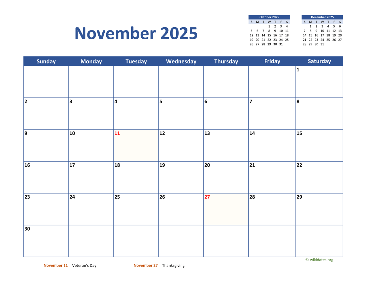 Wiki Calendar November 2025
