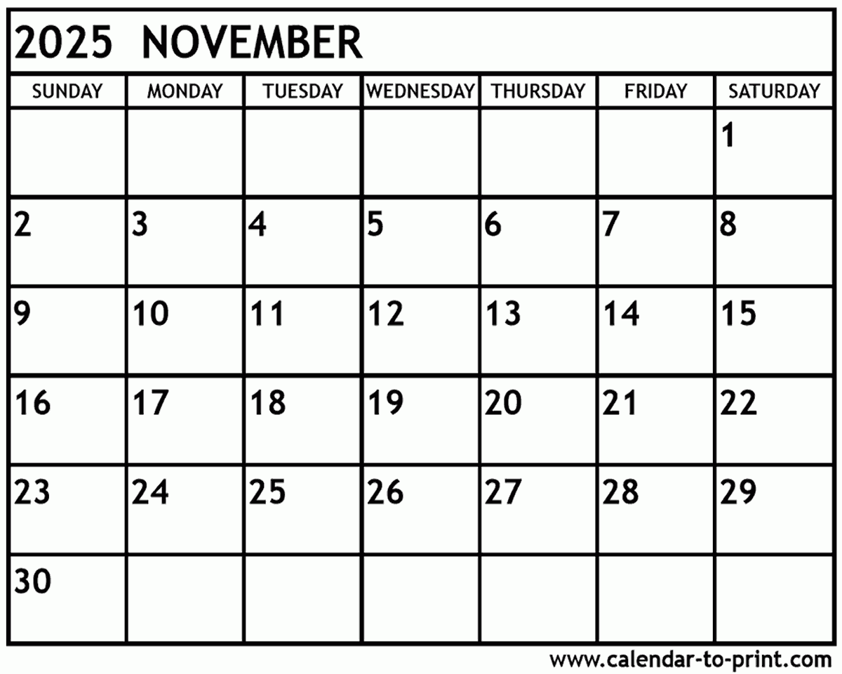 Calendar November December 2025